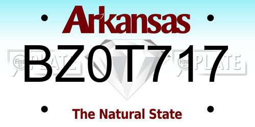 BZ0T717 Arkansas License Plate