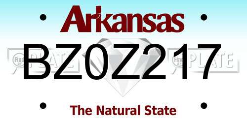 BZ0Z217 Arkansas License Plate