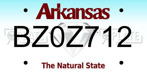 BZ0Z712 Arkansas License Plate