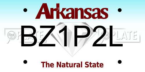 BZ1P2L Arkansas License Plate