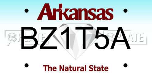 BZ1T5A Arkansas License Plate