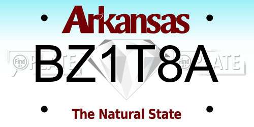 BZ1T8A Arkansas License Plate
