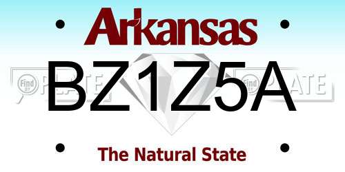 BZ1Z5A Arkansas License Plate