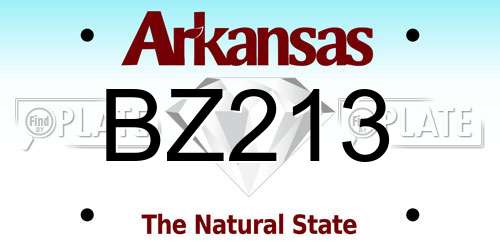 BZ213 Arkansas License Plate