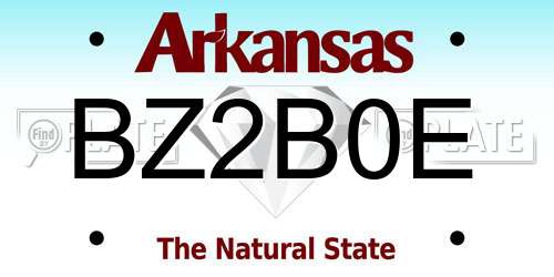 BZ2B0E Arkansas License Plate