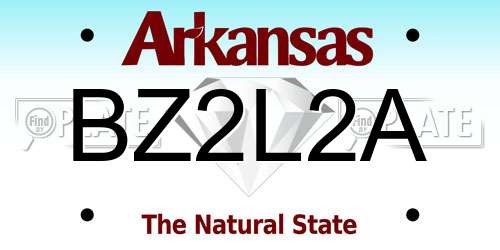 BZ2L2A Arkansas License Plate