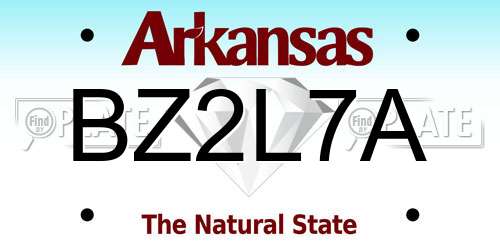 BZ2L7A Arkansas License Plate