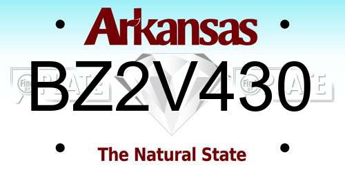 BZ2V430 Arkansas License Plate