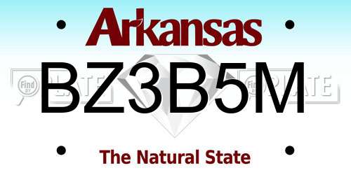 BZ3B5M Arkansas License Plate
