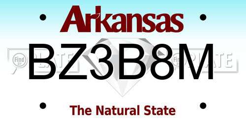 BZ3B8M Arkansas License Plate