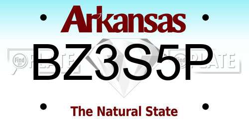 BZ3S5P Arkansas License Plate