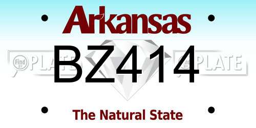 BZ414 Arkansas License Plate