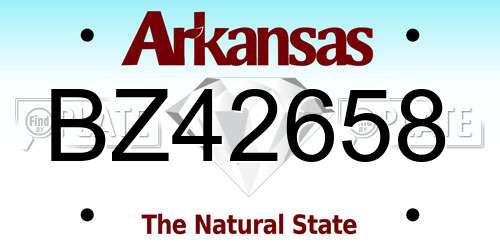 BZ42658 Arkansas License Plate