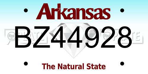 BZ44928 Arkansas License Plate