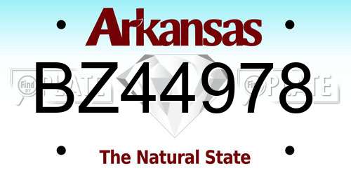 BZ44978 Arkansas License Plate