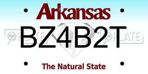 BZ4B2T Arkansas License Plate
