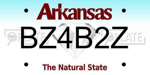 BZ4B2Z Arkansas License Plate