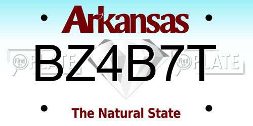 BZ4B7T Arkansas License Plate