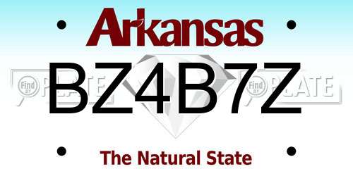 BZ4B7Z Arkansas License Plate