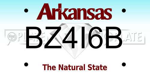 BZ4I6B Arkansas License Plate