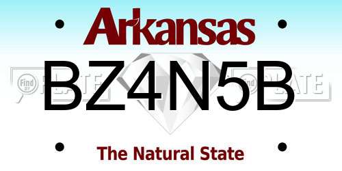 BZ4N5B Arkansas License Plate