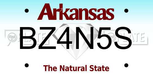 BZ4N5S Arkansas License Plate