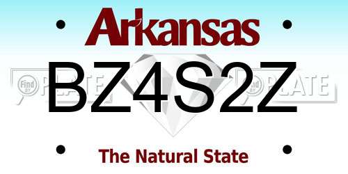 BZ4S2Z Arkansas License Plate