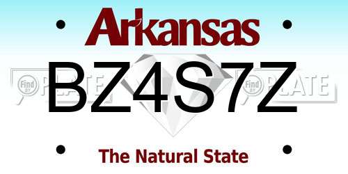 BZ4S7Z Arkansas License Plate