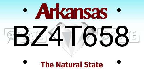 BZ4T658 Arkansas License Plate