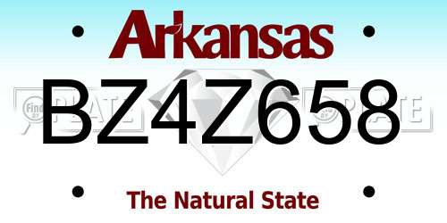 BZ4Z658 Arkansas License Plate