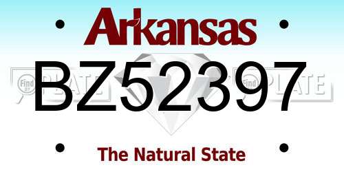 BZ52397 Arkansas License Plate