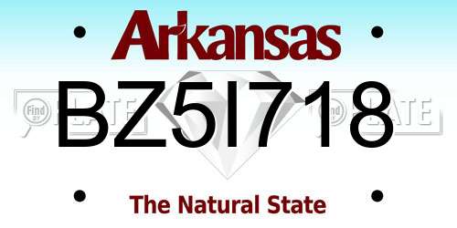 BZ5I718 Arkansas License Plate