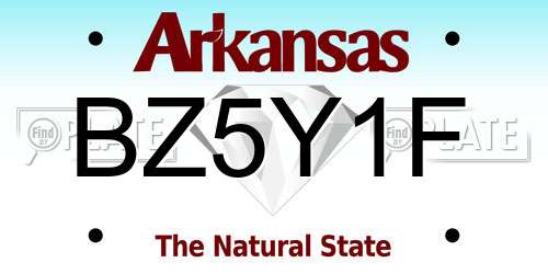 BZ5Y1F Arkansas License Plate