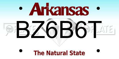 BZ6B6T Arkansas License Plate
