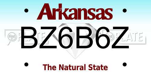 BZ6B6Z Arkansas License Plate