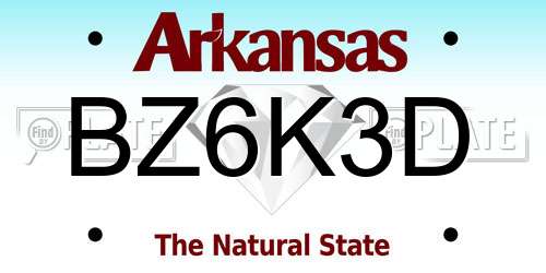 BZ6K3D Arkansas License Plate