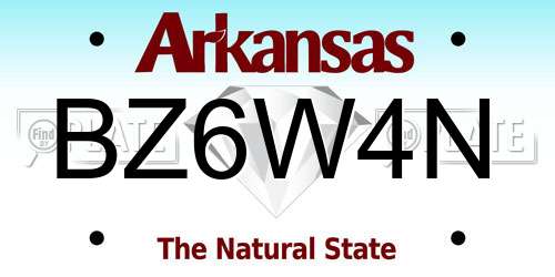 BZ6W4N Arkansas License Plate