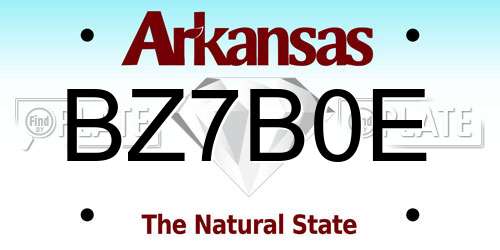 BZ7B0E Arkansas License Plate