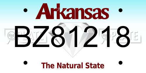 BZ81218 Arkansas License Plate