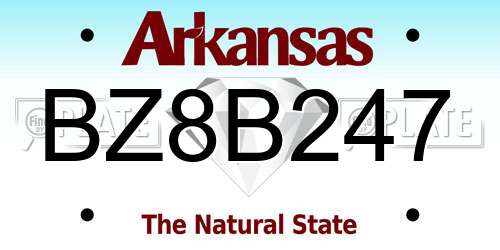 BZ8B247 Arkansas License Plate
