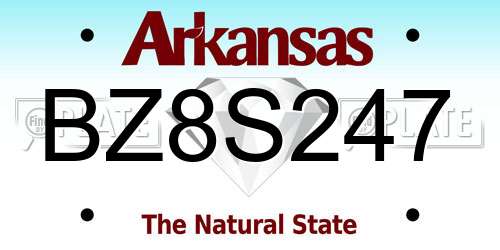 BZ8S247 Arkansas License Plate