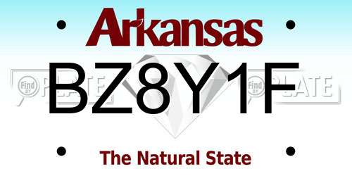 BZ8Y1F Arkansas License Plate