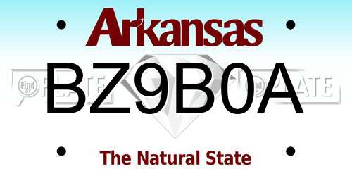 BZ9B0A Arkansas License Plate