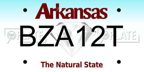 BZA12T Arkansas License Plate