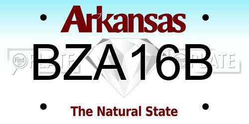 BZA16B Arkansas License Plate