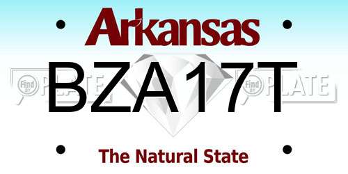 BZA17T Arkansas License Plate