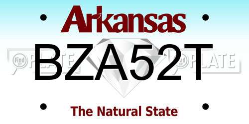 BZA52T Arkansas License Plate