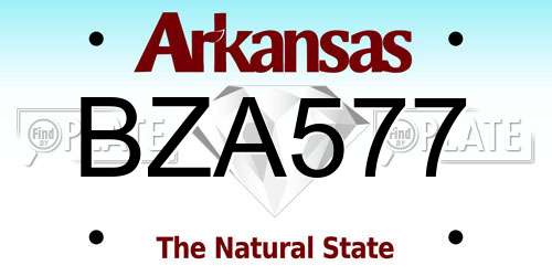 BZA577 Arkansas License Plate