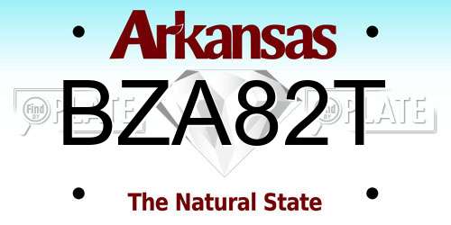 BZA82T Arkansas License Plate