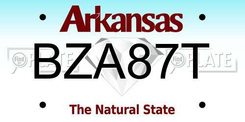 BZA87T Arkansas License Plate